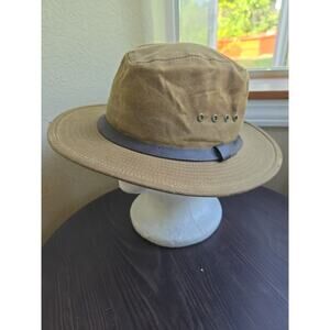 VINTAGE Filson Tin Cloth Packer Hat Waxed Cotton Canvas Medium USA Made